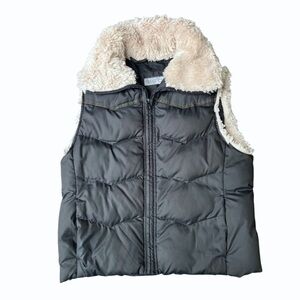 Big Chill Faux Fur Puffer Vest Juniors Medium‎ Black